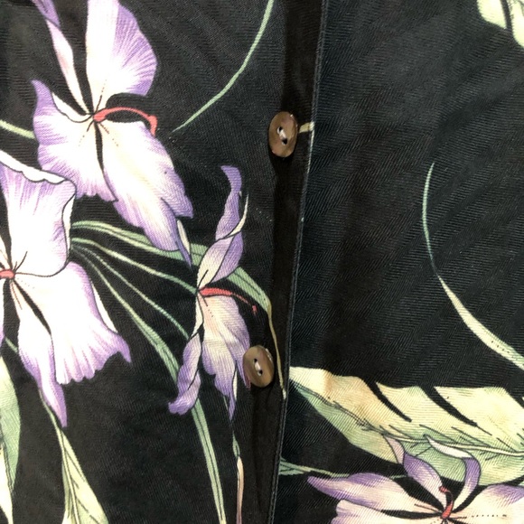 Tommy Bahama 100% Silk Hawaiian Tropical Floral Print Tie Front Top - Picture 7 of 13